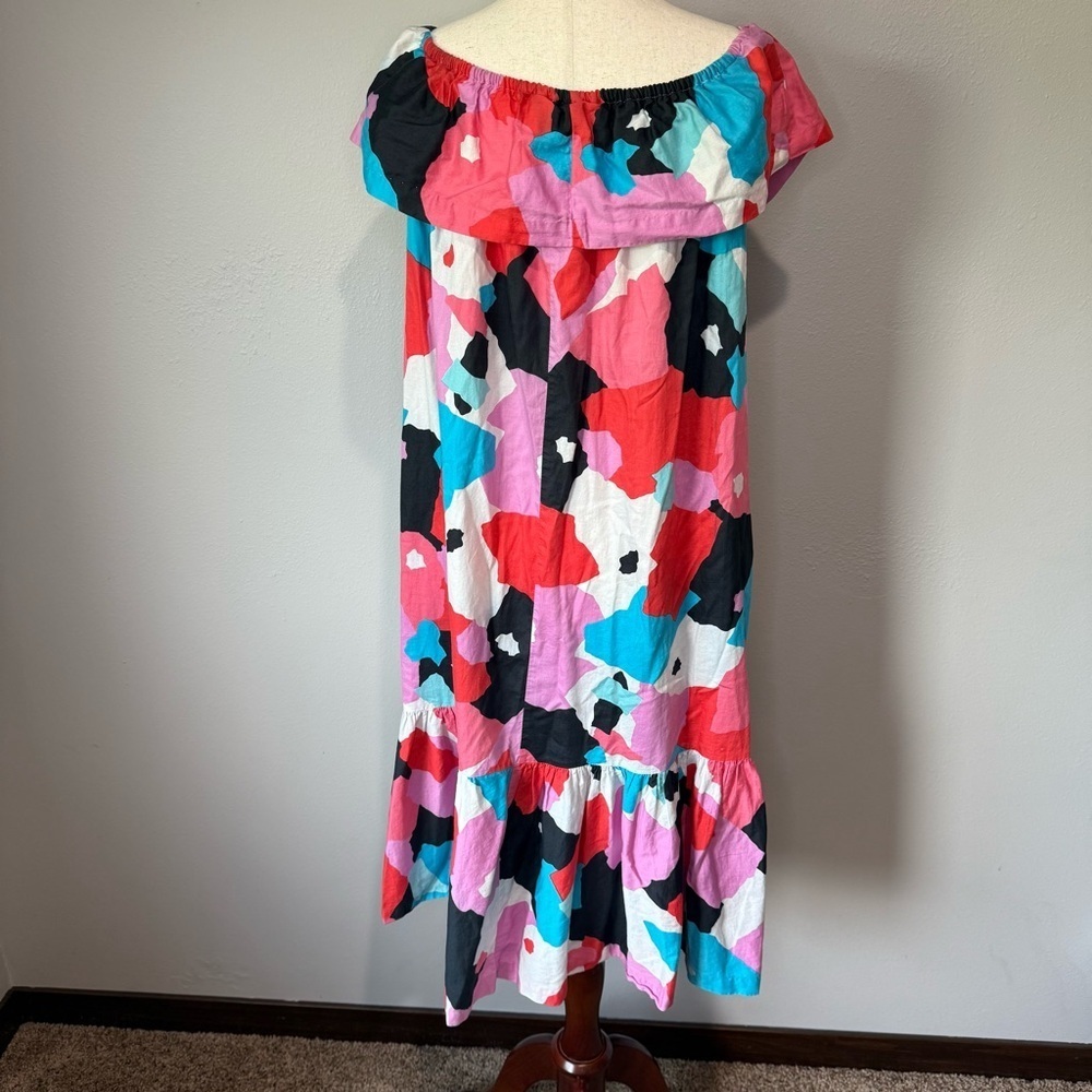 Vintage David Brown for I. Magnin Off-Shoulder Dress | Abstract Floral | Size M - Picture 5 of 6